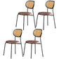 Contemporary Style Metal Chair Set Kitchen Dining Room Open Back Side Chairs Dark Brown 4 Piece Set Clearhalo ' kitchen&dining_furn' 'Dining Chairs' 'Dining Tables & Seating' 'dining_chair' 'furn' 'furn_dining_chair' 'Furniture' 'furniture_dining_chair' 'Kitchen & Dining Furniture' 'kitchen' 3846650