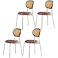 Contemporary Style Metal Chair Set Kitchen Dining Room Open Back Side Chairs Light Brown 4 Piece Set Clearhalo ' kitchen&dining_furn' 'Dining Chairs' 'Dining Tables & Seating' 'dining_chair' 'furn' 'furn_dining_chair' 'Furniture' 'furniture_dining_chair' 'Kitchen & Dining Furniture' 'kitchen' 3846653