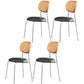 Contemporary Style Metal Chair Set Kitchen Dining Room Open Back Side Chairs Black-Silver 4 Piece Set Clearhalo ' kitchen&dining_furn' 'Dining Chairs' 'Dining Tables & Seating' 'dining_chair' 'furn' 'furn_dining_chair' 'Furniture' 'furniture_dining_chair' 'Kitchen & Dining Furniture' 'kitchen' 3846656