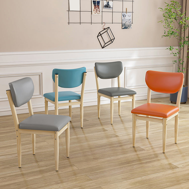 Scandinavian Home Side Chair Upholstered Open Back Metal Single Dining Chair Clearhalo ' kitchen&dining_furn' 'Dining Chairs' 'Dining Tables & Seating' 'dining_chair' 'furn' 'furn_dining_chair' 'Furniture' 'furniture_dining_chair' 'Kitchen & Dining Furniture' 'kitchen' 3846657