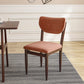 Scandinavian Home Side Chair Upholstered Open Back Metal Single Dining Chair Light Orange Walnut Clearhalo ' kitchen&dining_furn' 'Dining Chairs' 'Dining Tables & Seating' 'dining_chair' 'furn' 'furn_dining_chair' 'Furniture' 'furniture_dining_chair' 'Kitchen & Dining Furniture' 'kitchen' 3846659