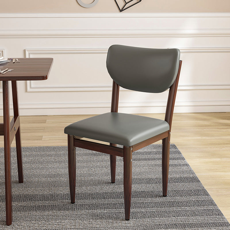 Scandinavian Home Side Chair Upholstered Open Back Metal Single Dining Chair Dark Gray Walnut Clearhalo ' kitchen&dining_furn' 'Dining Chairs' 'Dining Tables & Seating' 'dining_chair' 'furn' 'furn_dining_chair' 'Furniture' 'furniture_dining_chair' 'Kitchen & Dining Furniture' 'kitchen' 3846662