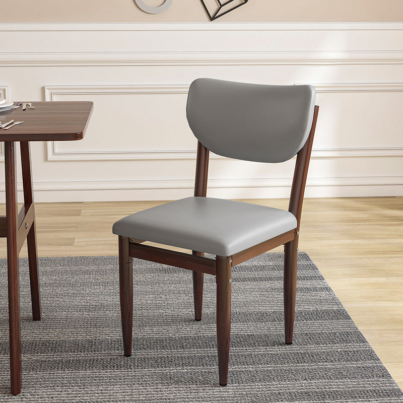 Scandinavian Home Side Chair Upholstered Open Back Metal Single Dining Chair Light Gray Walnut Clearhalo ' kitchen&dining_furn' 'Dining Chairs' 'Dining Tables & Seating' 'dining_chair' 'furn' 'furn_dining_chair' 'Furniture' 'furniture_dining_chair' 'Kitchen & Dining Furniture' 'kitchen' 3846664