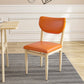 Scandinavian Home Side Chair Upholstered Open Back Metal Single Dining Chair Orange Natural Wood Clearhalo ' kitchen&dining_furn' 'Dining Chairs' 'Dining Tables & Seating' 'dining_chair' 'furn' 'furn_dining_chair' 'Furniture' 'furniture_dining_chair' 'Kitchen & Dining Furniture' 'kitchen' 3846665