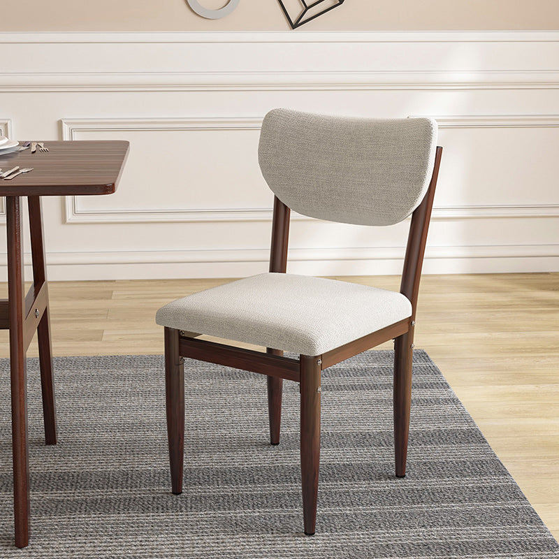 Scandinavian Home Side Chair Upholstered Open Back Metal Single Dining Chair Silver Gray Walnut Clearhalo ' kitchen&dining_furn' 'Dining Chairs' 'Dining Tables & Seating' 'dining_chair' 'furn' 'furn_dining_chair' 'Furniture' 'furniture_dining_chair' 'Kitchen & Dining Furniture' 'kitchen' 3846672