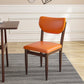 Scandinavian Home Side Chair Upholstered Open Back Metal Single Dining Chair Orange Walnut Clearhalo ' kitchen&dining_furn' 'Dining Chairs' 'Dining Tables & Seating' 'dining_chair' 'furn' 'furn_dining_chair' 'Furniture' 'furniture_dining_chair' 'Kitchen & Dining Furniture' 'kitchen' 3846675