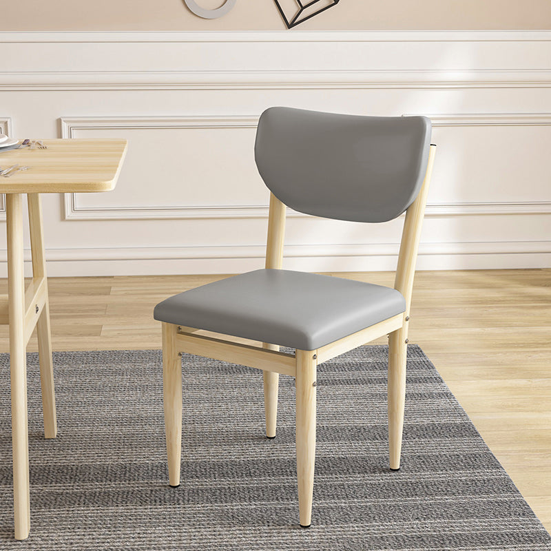 Scandinavian Home Side Chair Upholstered Open Back Metal Single Dining Chair Light Gray Natural Wood Clearhalo ' kitchen&dining_furn' 'Dining Chairs' 'Dining Tables & Seating' 'dining_chair' 'furn' 'furn_dining_chair' 'Furniture' 'furniture_dining_chair' 'Kitchen & Dining Furniture' 'kitchen' 3846677