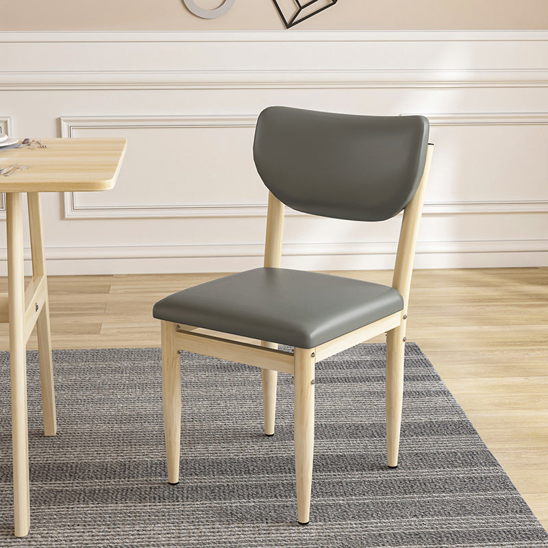 Scandinavian Home Side Chair Upholstered Open Back Metal Single Dining Chair Dark Gray Natural Wood Clearhalo ' kitchen&dining_furn' 'Dining Chairs' 'Dining Tables & Seating' 'dining_chair' 'furn' 'furn_dining_chair' 'Furniture' 'furniture_dining_chair' 'Kitchen & Dining Furniture' 'kitchen' 3846679