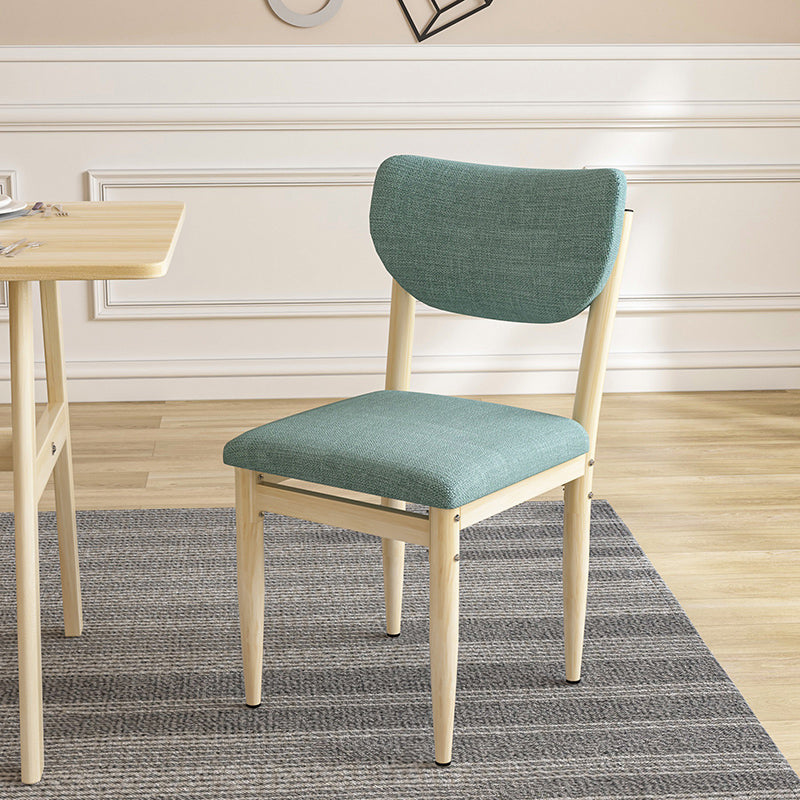 Scandinavian Home Side Chair Upholstered Open Back Metal Single Dining Chair Turquoise Natural Wood Clearhalo ' kitchen&dining_furn' 'Dining Chairs' 'Dining Tables & Seating' 'dining_chair' 'furn' 'furn_dining_chair' 'Furniture' 'furniture_dining_chair' 'Kitchen & Dining Furniture' 'kitchen' 3846682