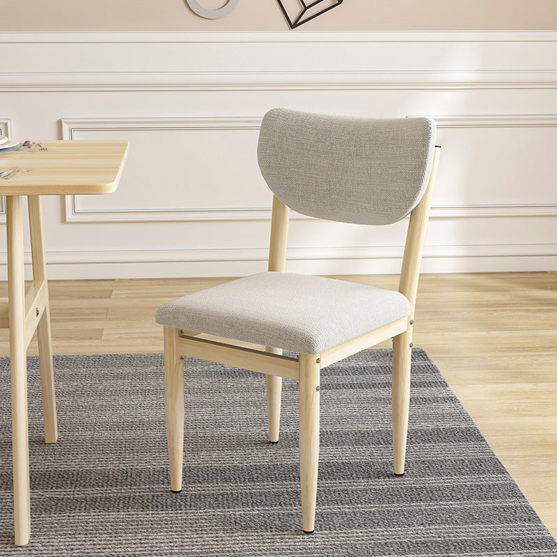 Scandinavian Home Side Chair Upholstered Open Back Metal Single Dining Chair Silver Gray Natural Wood Clearhalo ' kitchen&dining_furn' 'Dining Chairs' 'Dining Tables & Seating' 'dining_chair' 'furn' 'furn_dining_chair' 'Furniture' 'furniture_dining_chair' 'Kitchen & Dining Furniture' 'kitchen' 3846683