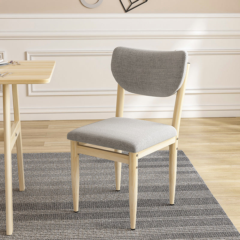 Scandinavian Home Side Chair Upholstered Open Back Metal Single Dining Chair Grey Natural Wood Clearhalo ' kitchen&dining_furn' 'Dining Chairs' 'Dining Tables & Seating' 'dining_chair' 'furn' 'furn_dining_chair' 'Furniture' 'furniture_dining_chair' 'Kitchen & Dining Furniture' 'kitchen' 3846684