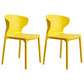 Contemporary Indoor-Outdoor Plastic Dining Chair Stacking Dining Chair Yellow 2 Piece Set Clearhalo ' kitchen&dining_furn' 'Dining Chairs' 'Dining Tables & Seating' 'dining_chair' 'furn' 'furn_dining_chair' 'Furniture' 'furniture_dining_chair' 'Kitchen & Dining Furniture' 'kitchen' 3846688