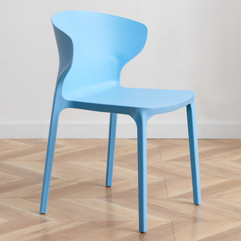 Contemporary Indoor-Outdoor Plastic Dining Chair Stacking Dining Chair Light Blue 1 Piece Clearhalo ' kitchen&dining_furn' 'Dining Chairs' 'Dining Tables & Seating' 'dining_chair' 'furn' 'furn_dining_chair' 'Furniture' 'furniture_dining_chair' 'Kitchen & Dining Furniture' 'kitchen' 3846691