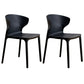 Contemporary Indoor-Outdoor Plastic Dining Chair Stacking Dining Chair Black 2 Piece Set Clearhalo ' kitchen&dining_furn' 'Dining Chairs' 'Dining Tables & Seating' 'dining_chair' 'furn' 'furn_dining_chair' 'Furniture' 'furniture_dining_chair' 'Kitchen & Dining Furniture' 'kitchen' 3846699