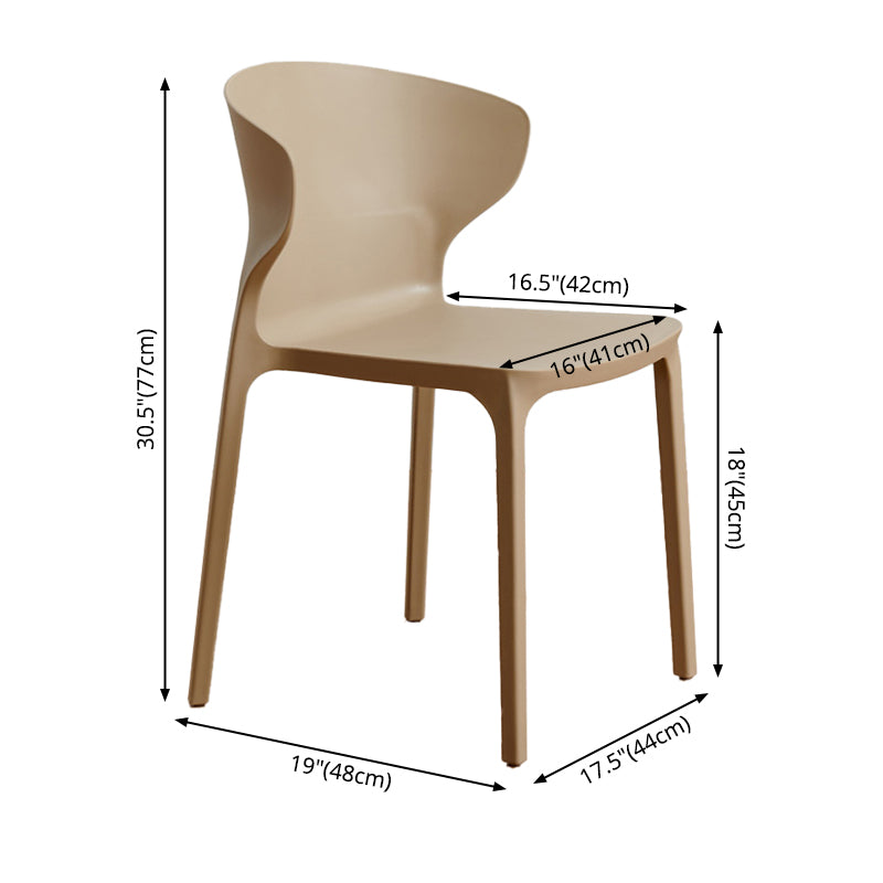 Contemporary Indoor-Outdoor Plastic Dining Chair Stacking Dining Chair Clearhalo ' kitchen&dining_furn' 'Dining Chairs' 'Dining Tables & Seating' 'dining_chair' 'furn' 'furn_dining_chair' 'Furniture' 'furniture_dining_chair' 'Kitchen & Dining Furniture' 'kitchen' 3846703
