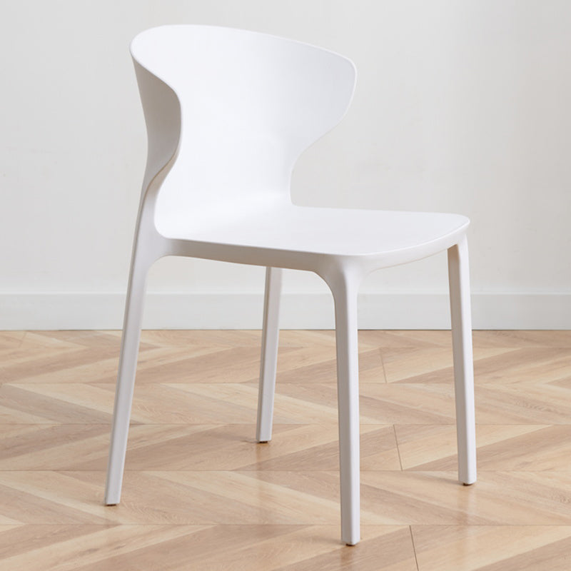 Contemporary Indoor-Outdoor Plastic Dining Chair Stacking Dining Chair White 1 Piece Clearhalo ' kitchen&dining_furn' 'Dining Chairs' 'Dining Tables & Seating' 'dining_chair' 'furn' 'furn_dining_chair' 'Furniture' 'furniture_dining_chair' 'Kitchen & Dining Furniture' 'kitchen' 3846704