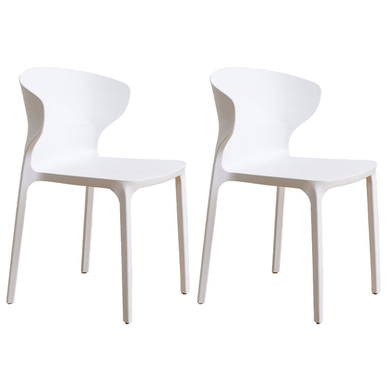Contemporary Indoor-Outdoor Plastic Dining Chair Stacking Dining Chair White 2 Piece Set Clearhalo ' kitchen&dining_furn' 'Dining Chairs' 'Dining Tables & Seating' 'dining_chair' 'furn' 'furn_dining_chair' 'Furniture' 'furniture_dining_chair' 'Kitchen & Dining Furniture' 'kitchen' 3846706