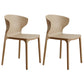Contemporary Indoor-Outdoor Plastic Dining Chair Stacking Dining Chair Khaki 2 Piece Set Clearhalo ' kitchen&dining_furn' 'Dining Chairs' 'Dining Tables & Seating' 'dining_chair' 'furn' 'furn_dining_chair' 'Furniture' 'furniture_dining_chair' 'Kitchen & Dining Furniture' 'kitchen' 3846709