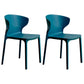 Contemporary Indoor-Outdoor Plastic Dining Chair Stacking Dining Chair Dark Blue 2 Piece Set Clearhalo ' kitchen&dining_furn' 'Dining Chairs' 'Dining Tables & Seating' 'dining_chair' 'furn' 'furn_dining_chair' 'Furniture' 'furniture_dining_chair' 'Kitchen & Dining Furniture' 'kitchen' 3846718