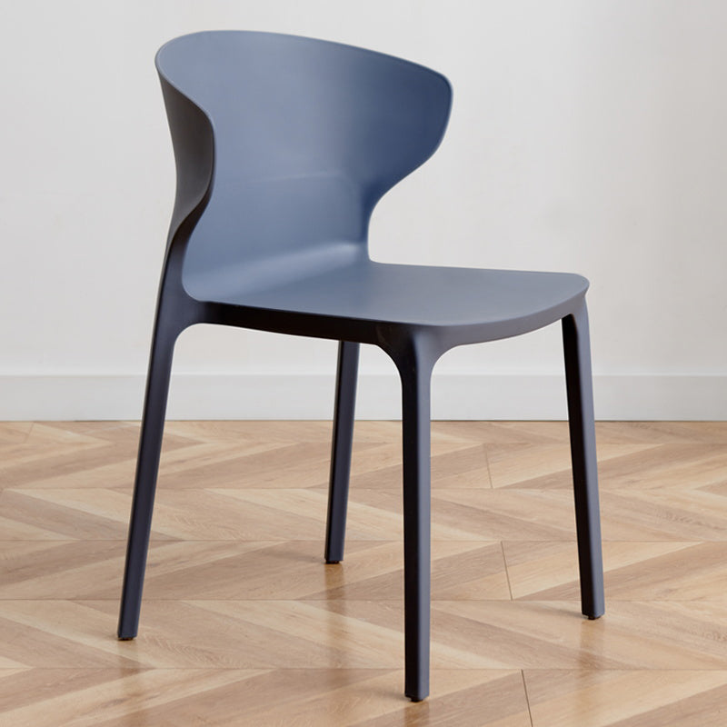 Contemporary Indoor-Outdoor Plastic Dining Chair Stacking Dining Chair Dark Gray 1 Piece Clearhalo ' kitchen&dining_furn' 'Dining Chairs' 'Dining Tables & Seating' 'dining_chair' 'furn' 'furn_dining_chair' 'Furniture' 'furniture_dining_chair' 'Kitchen & Dining Furniture' 'kitchen' 3846720