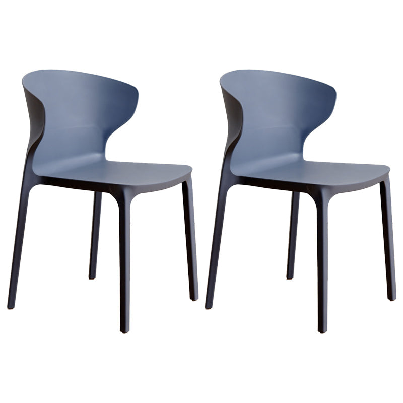 Contemporary Indoor-Outdoor Plastic Dining Chair Stacking Dining Chair Dark Gray 2 Piece Set Clearhalo ' kitchen&dining_furn' 'Dining Chairs' 'Dining Tables & Seating' 'dining_chair' 'furn' 'furn_dining_chair' 'Furniture' 'furniture_dining_chair' 'Kitchen & Dining Furniture' 'kitchen' 3846721