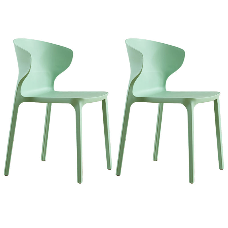 Contemporary Indoor-Outdoor Plastic Dining Chair Stacking Dining Chair Green 2 Piece Set Clearhalo ' kitchen&dining_furn' 'Dining Chairs' 'Dining Tables & Seating' 'dining_chair' 'furn' 'furn_dining_chair' 'Furniture' 'furniture_dining_chair' 'Kitchen & Dining Furniture' 'kitchen' 3846727