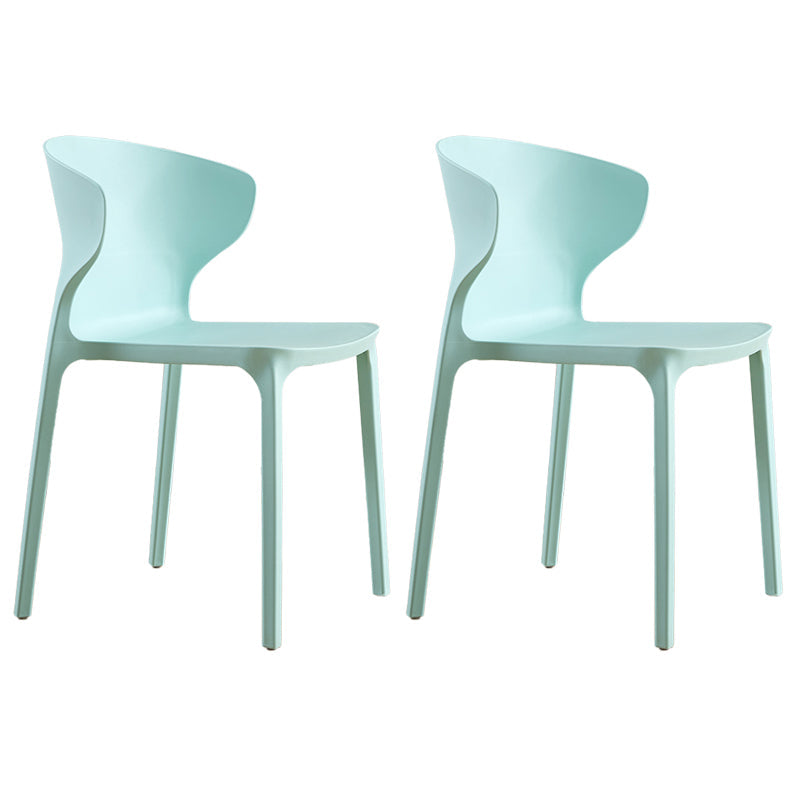 Contemporary Indoor-Outdoor Plastic Dining Chair Stacking Dining Chair Lake Blue 2 Piece Set Clearhalo ' kitchen&dining_furn' 'Dining Chairs' 'Dining Tables & Seating' 'dining_chair' 'furn' 'furn_dining_chair' 'Furniture' 'furniture_dining_chair' 'Kitchen & Dining Furniture' 'kitchen' 3846733