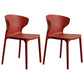 Contemporary Indoor-Outdoor Plastic Dining Chair Stacking Dining Chair Burgundy 2 Piece Set Clearhalo ' kitchen&dining_furn' 'Dining Chairs' 'Dining Tables & Seating' 'dining_chair' 'furn' 'furn_dining_chair' 'Furniture' 'furniture_dining_chair' 'Kitchen & Dining Furniture' 'kitchen' 3846736