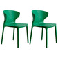 Contemporary Indoor-Outdoor Plastic Dining Chair Stacking Dining Chair Dark Green 2 Piece Set Clearhalo ' kitchen&dining_furn' 'Dining Chairs' 'Dining Tables & Seating' 'dining_chair' 'furn' 'furn_dining_chair' 'Furniture' 'furniture_dining_chair' 'Kitchen & Dining Furniture' 'kitchen' 3846739