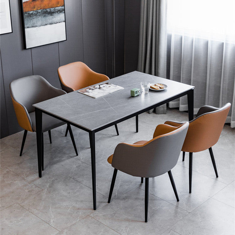 Scandinavian Home Arm Chair Parsons Back Upholstered Metal Dining Room Chair Clearhalo ' kitchen&dining_furn' 'Dining Chairs' 'Dining Tables & Seating' 'dining_chair' 'furn' 'furn_dining_chair' 'Furniture' 'furniture_dining_chair' 'Kitchen & Dining Furniture' 'kitchen' 3846746