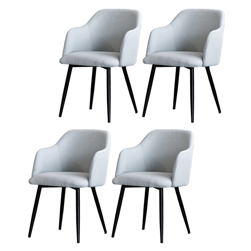Scandinavian Home Arm Chair Parsons Back Upholstered Metal Dining Room Chair Light Gray 4 Piece Set Clearhalo ' kitchen&dining_furn' 'Dining Chairs' 'Dining Tables & Seating' 'dining_chair' 'furn' 'furn_dining_chair' 'Furniture' 'furniture_dining_chair' 'Kitchen & Dining Furniture' 'kitchen' 3846751