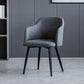 Scandinavian Home Arm Chair Parsons Back Upholstered Metal Dining Room Chair Dark Gray 1 Piece Clearhalo ' kitchen&dining_furn' 'Dining Chairs' 'Dining Tables & Seating' 'dining_chair' 'furn' 'furn_dining_chair' 'Furniture' 'furniture_dining_chair' 'Kitchen & Dining Furniture' 'kitchen' 3846753