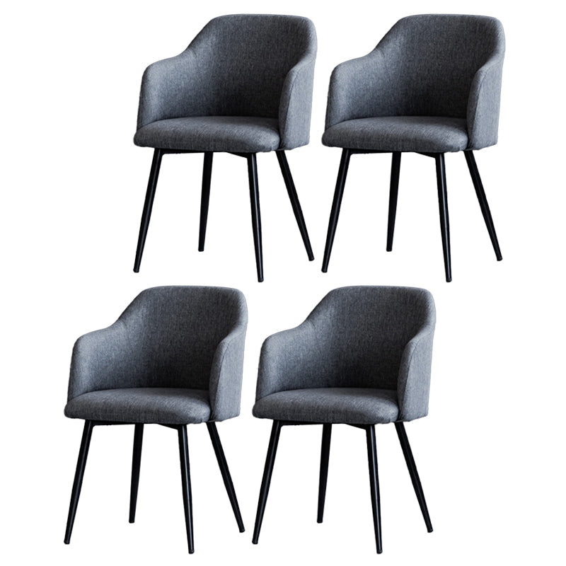 Scandinavian Home Arm Chair Parsons Back Upholstered Metal Dining Room Chair Dark Gray 4 Piece Set Clearhalo ' kitchen&dining_furn' 'Dining Chairs' 'Dining Tables & Seating' 'dining_chair' 'furn' 'furn_dining_chair' 'Furniture' 'furniture_dining_chair' 'Kitchen & Dining Furniture' 'kitchen' 3846758
