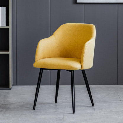 Scandinavian Home Arm Chair Parsons Back Upholstered Metal Dining Room Chair Yellow 1 Piece Clearhalo ' kitchen&dining_furn' 'Dining Chairs' 'Dining Tables & Seating' 'dining_chair' 'furn' 'furn_dining_chair' 'Furniture' 'furniture_dining_chair' 'Kitchen & Dining Furniture' 'kitchen' 3846760