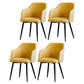 Scandinavian Home Arm Chair Parsons Back Upholstered Metal Dining Room Chair Yellow 4 Piece Set Clearhalo ' kitchen&dining_furn' 'Dining Chairs' 'Dining Tables & Seating' 'dining_chair' 'furn' 'furn_dining_chair' 'Furniture' 'furniture_dining_chair' 'Kitchen & Dining Furniture' 'kitchen' 3846762