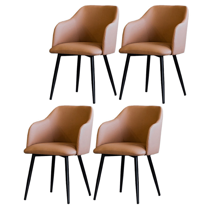 Scandinavian Home Arm Chair Parsons Back Upholstered Metal Dining Room Chair Coffee 4 Piece Set Clearhalo ' kitchen&dining_furn' 'Dining Chairs' 'Dining Tables & Seating' 'dining_chair' 'furn' 'furn_dining_chair' 'Furniture' 'furniture_dining_chair' 'Kitchen & Dining Furniture' 'kitchen' 3846771