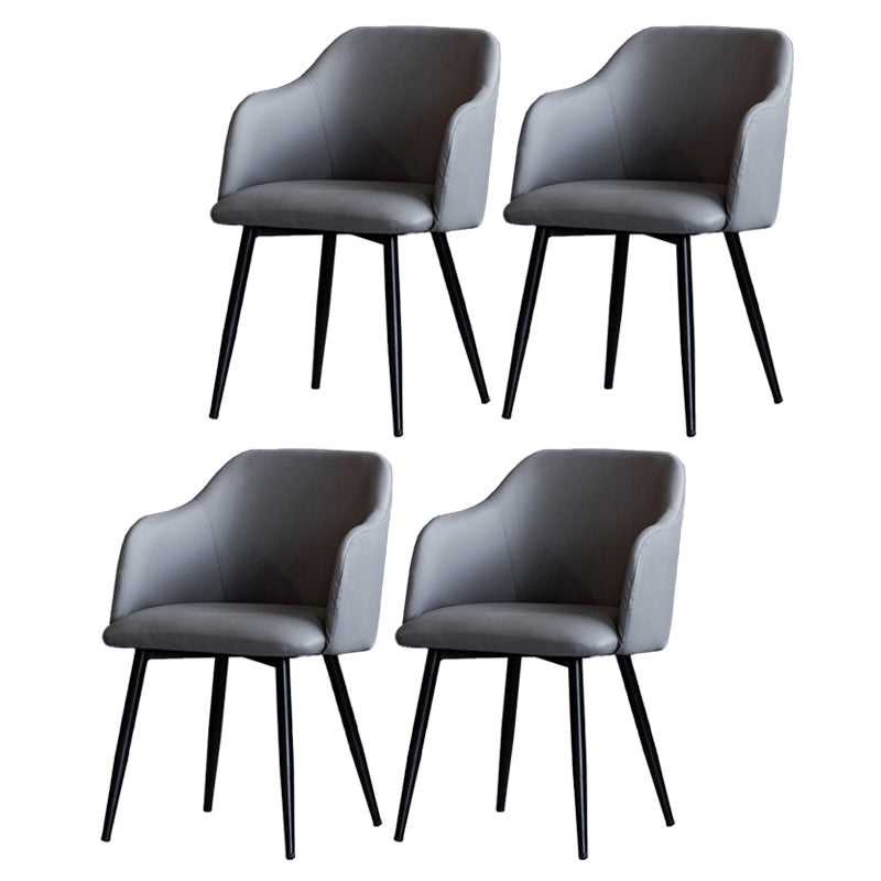 Scandinavian Home Arm Chair Parsons Back Upholstered Metal Dining Room Chair Grey 4 Piece Set Clearhalo ' kitchen&dining_furn' 'Dining Chairs' 'Dining Tables & Seating' 'dining_chair' 'furn' 'furn_dining_chair' 'Furniture' 'furniture_dining_chair' 'Kitchen & Dining Furniture' 'kitchen' 3846774