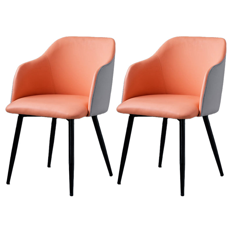Scandinavian Home Arm Chair Parsons Back Upholstered Metal Dining Room Chair Orange 2 Piece Set Clearhalo ' kitchen&dining_furn' 'Dining Chairs' 'Dining Tables & Seating' 'dining_chair' 'furn' 'furn_dining_chair' 'Furniture' 'furniture_dining_chair' 'Kitchen & Dining Furniture' 'kitchen' 3846785