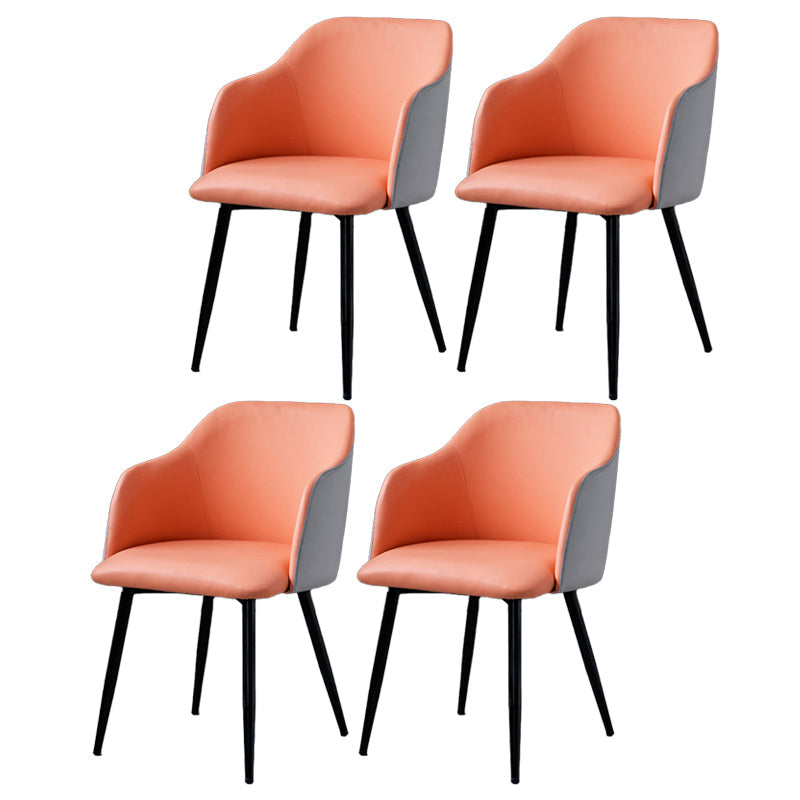 Scandinavian Home Arm Chair Parsons Back Upholstered Metal Dining Room Chair Orange 4 Piece Set Clearhalo ' kitchen&dining_furn' 'Dining Chairs' 'Dining Tables & Seating' 'dining_chair' 'furn' 'furn_dining_chair' 'Furniture' 'furniture_dining_chair' 'Kitchen & Dining Furniture' 'kitchen' 3846786