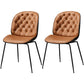 Industrial Style Leather Dining Chairs Solid Back Armless Dining Chairs for Home Brown 2 Piece Set Clearhalo ' kitchen&dining_furn' 'Dining Chairs' 'Dining Tables & Seating' 'dining_chair' 'furn' 'furn_dining_chair' 'Furniture' 'furniture_dining_chair' 'Kitchen & Dining Furniture' 'kitchen' 3846790