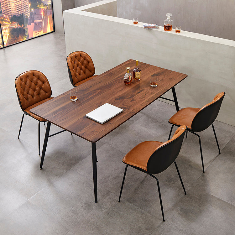 Industrial Style Leather Dining Chairs Solid Back Armless Dining Chairs for Home Clearhalo ' kitchen&dining_furn' 'Dining Chairs' 'Dining Tables & Seating' 'dining_chair' 'furn' 'furn_dining_chair' 'Furniture' 'furniture_dining_chair' 'Kitchen & Dining Furniture' 'kitchen' 3846792