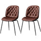 Industrial Style Leather Dining Chairs Solid Back Armless Dining Chairs for Home Red 2 Piece Set Clearhalo ' kitchen&dining_furn' 'Dining Chairs' 'Dining Tables & Seating' 'dining_chair' 'furn' 'furn_dining_chair' 'Furniture' 'furniture_dining_chair' 'Kitchen & Dining Furniture' 'kitchen' 3846795
