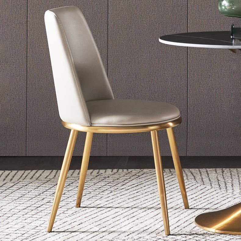 Glam Style Upholstered Side Chairs Solid Back Armless Dining Side Chairs for Home Clearhalo ' kitchen&dining_furn' 'Dining Chairs' 'Dining Tables & Seating' 'dining_chair' 'furn' 'furn_dining_chair' 'Furniture' 'furniture_dining_chair' 'Kitchen & Dining Furniture' 'kitchen' 3846825