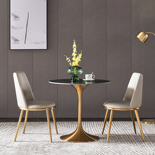 Glam Style Upholstered Side Chairs Solid Back Armless Dining Side Chairs for Home Clearhalo ' kitchen&dining_furn' 'Dining Chairs' 'Dining Tables & Seating' 'dining_chair' 'furn' 'furn_dining_chair' 'Furniture' 'furniture_dining_chair' 'Kitchen & Dining Furniture' 'kitchen' 3846826