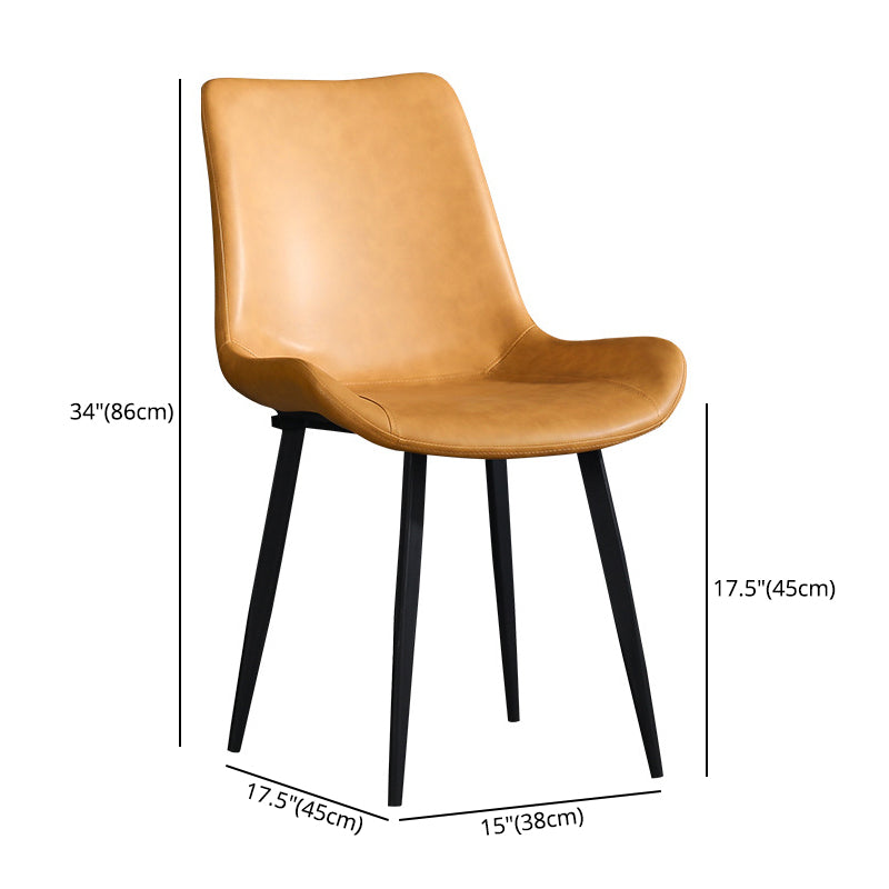 Home Contemporary Arm Chair Solid Back Metal Upholstered Dining Room Chair (Set of 4) Clearhalo ' kitchen&dining_furn' 'Dining Chairs' 'Dining Tables & Seating' 'dining_chair' 'furn' 'furn_dining_chair' 'Furniture' 'furniture_dining_chair' 'Kitchen & Dining Furniture' 'kitchen' 3846854