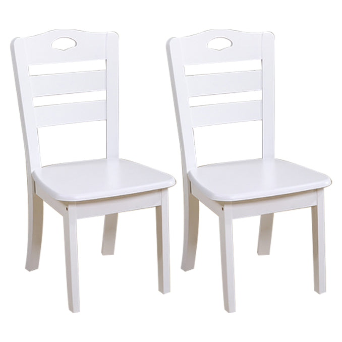 Modern Indoor-Outdoor Wood Dining Chair Armless Ladder Back Side Chair (Set of 2) White Clearhalo ' kitchen&dining_furn' 'Dining Chairs' 'Dining Tables & Seating' 'dining_chair' 'furn' 'furn_dining_chair' 'Furniture' 'furniture_dining_chair' 'Kitchen & Dining Furniture' 'kitchen' 3846857