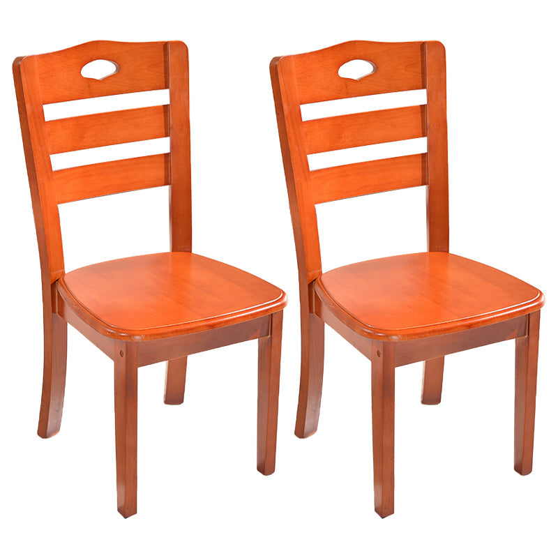 Modern Indoor-Outdoor Wood Dining Chair Armless Ladder Back Side Chair (Set of 2) Red Brown Clearhalo ' kitchen&dining_furn' 'Dining Chairs' 'Dining Tables & Seating' 'dining_chair' 'furn' 'furn_dining_chair' 'Furniture' 'furniture_dining_chair' 'Kitchen & Dining Furniture' 'kitchen' 3846858