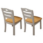 Modern Indoor-Outdoor Wood Dining Chair Armless Ladder Back Side Chair (Set of 2) Khaki-White Clearhalo ' kitchen&dining_furn' 'Dining Chairs' 'Dining Tables & Seating' 'dining_chair' 'furn' 'furn_dining_chair' 'Furniture' 'furniture_dining_chair' 'Kitchen & Dining Furniture' 'kitchen' 3846860
