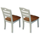 Modern Indoor-Outdoor Wood Dining Chair Armless Ladder Back Side Chair (Set of 2) Coffee-White Clearhalo ' kitchen&dining_furn' 'Dining Chairs' 'Dining Tables & Seating' 'dining_chair' 'furn' 'furn_dining_chair' 'Furniture' 'furniture_dining_chair' 'Kitchen & Dining Furniture' 'kitchen' 3846866