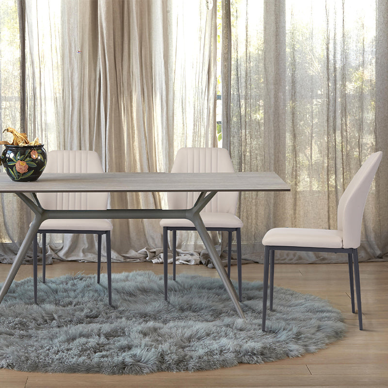 Scandinavian Style Leather Dining Chairs Solid Back Armless Dining Chairs for Kitchen (Set of 2) Clearhalo ' kitchen&dining_furn' 'Dining Chairs' 'Dining Tables & Seating' 'dining_chair' 'furn' 'furn_dining_chair' 'Furniture' 'furniture_dining_chair' 'Kitchen & Dining Furniture' 'kitchen' 3846873